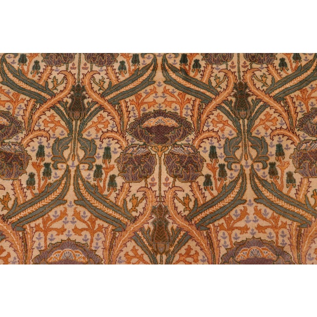 Shabby Chic Shabby Chic Floral 1990's Pak-Persian Ivory/Green Wool Rug - 9'3'' X 12'3'' For Sale - Image 3 of 9