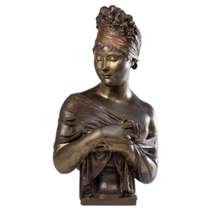 Sculpture of the Bust of Madame Récamier in Patinated Bronze