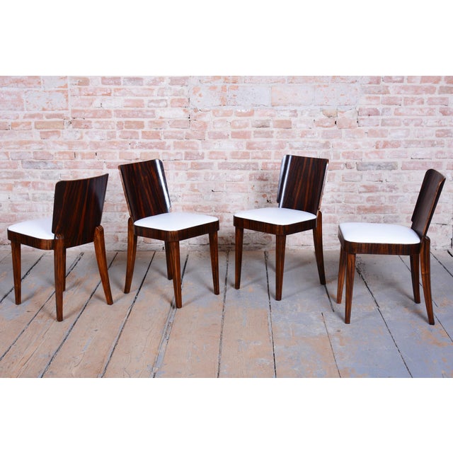 Art Deco Dining Set in Macassar and Leather from Oldřich Liška, Czech, 1920s, Set of 5 For Sale - Image 6 of 16