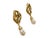 Givenchy stunning gold plated open work Modernist glass Baroque pearl dangle earrings Signed, "Givenchy, Paris, New York"'...