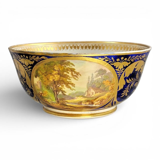 Late Georgian Derby Cabinet Bowl with English and Italian Views, 1800s For Sale - Image 12 of 12
