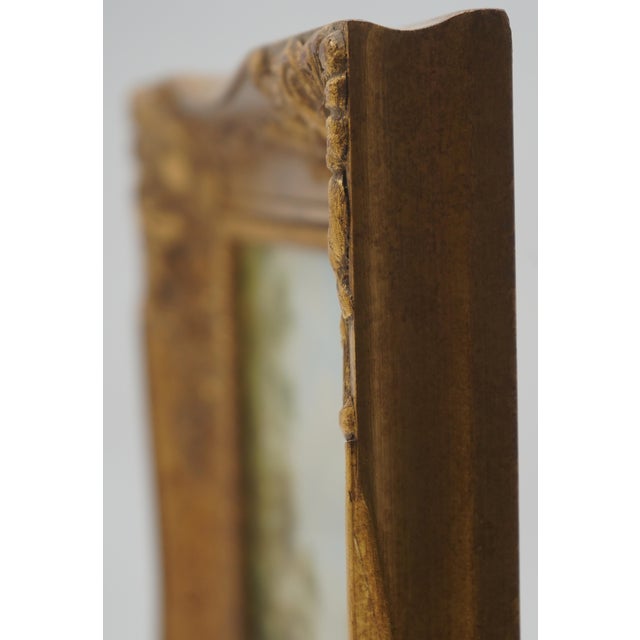 Gold 1980s Framed Oil on Canvas Landscape Tree Painting For Sale - Image 8 of 9