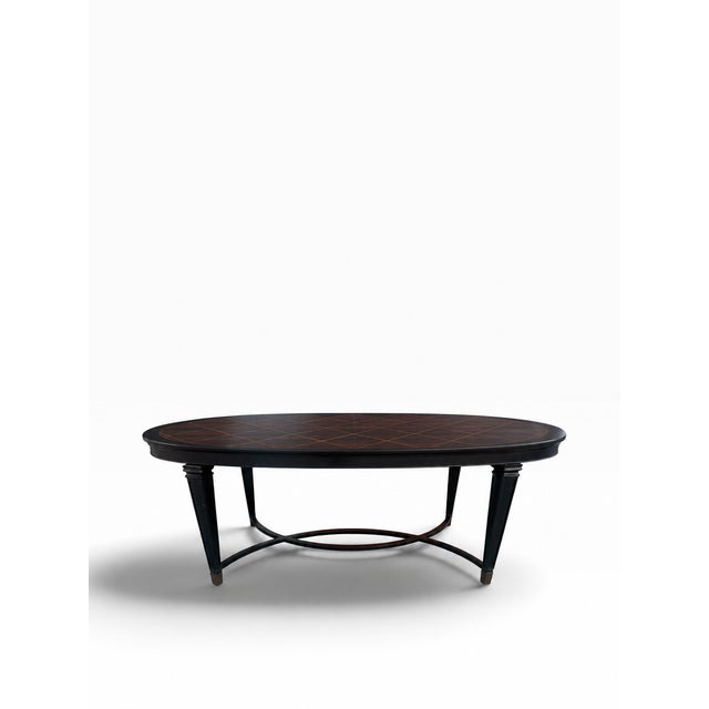 Late 20th Century Neoclassical Zebrawood Inlaid Ebonized Dining Table, Attributed to Ralph Lauren for Henredon For Sale In Miami - Image 6 of 18