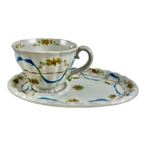 Cantagalli Italian Majolica Hand Painted Cup & Saucer Set, Multiples Available