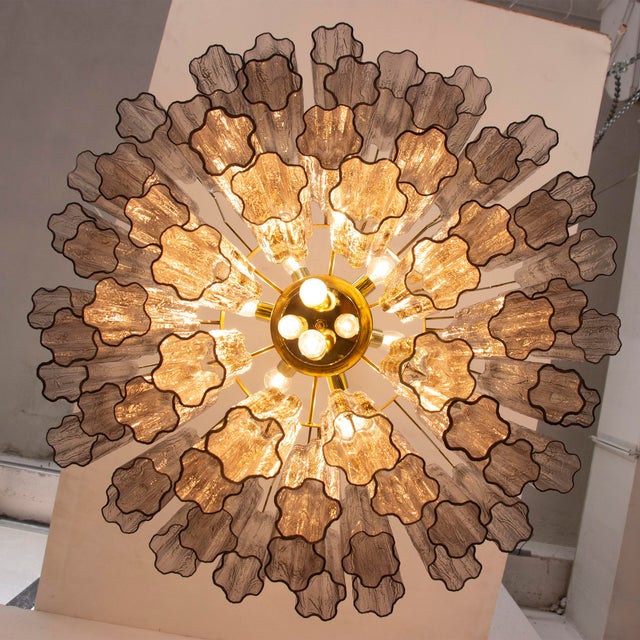 Murano Gray Glass Tronchi Chandelier, 1990s For Sale - Image 6 of 11