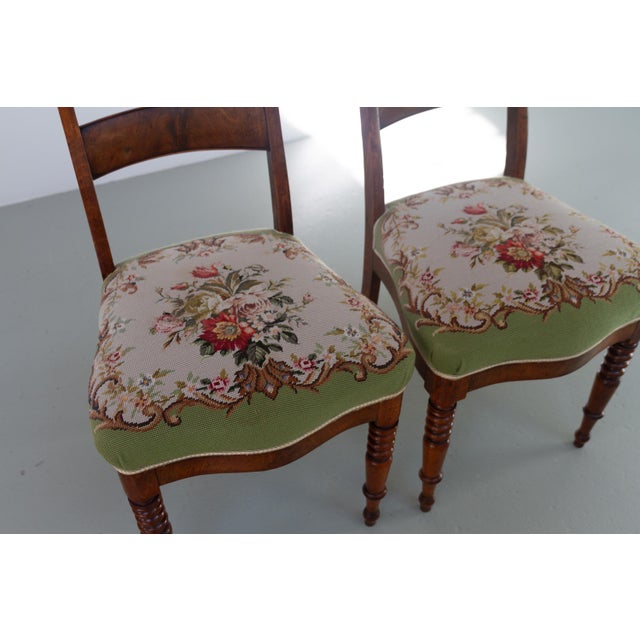 Danish Art Nouveau Chairs with Floral Needlepoint Seats, 1900s, Set of 2 For Sale - Image 18 of 18