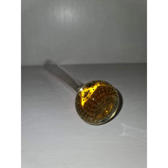 Mid-Century Modern Mid-Century Yellow Glass Bubble Vase For Sale - Image 3 of 7