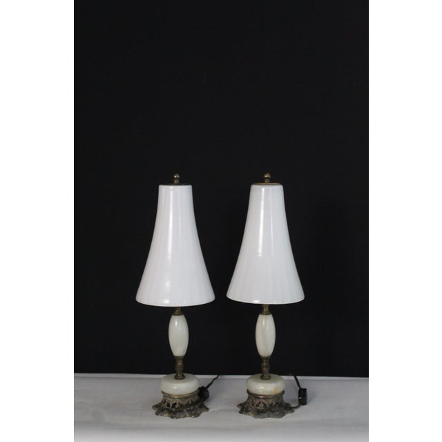 Petite Pair of Petite Maison Charles Style Boudoir Lamps For Sale - Image 12 of 15