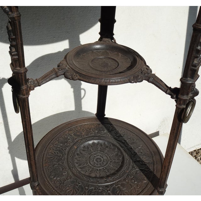 Antique Cast Iron Side Table with Black Marble Top by E.G. Zimmermann, Hanau, 1890s For Sale - Image 15 of 18
