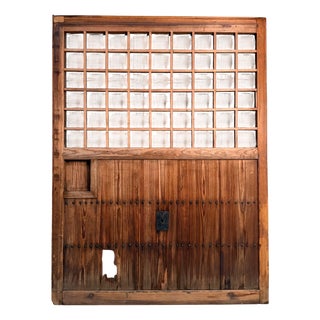 Antique Japanese Wooden Door Wall Panel, 1890s For Sale