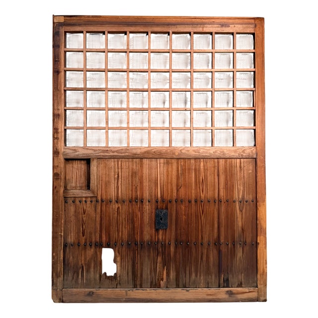 Antique Japanese Wooden Door Wall Panel, 1890s For Sale