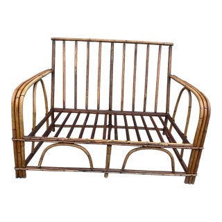 Vintage 1960’s Bamboo Settee/ Loveseat For Sale