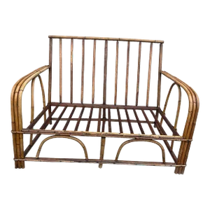 Vintage 1960’s Bamboo Settee/ Loveseat