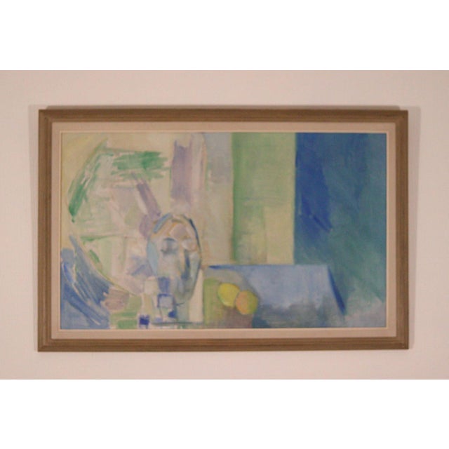 Blue and Green, 1970s, Oil on Canvas, Framed For Sale - Image 5 of 18