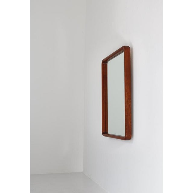 Brown Large Modern Danish Handmade Wall Mirror in Elm from Vilhelm Lauritzen, 1930s For Sale - Image 8 of 12