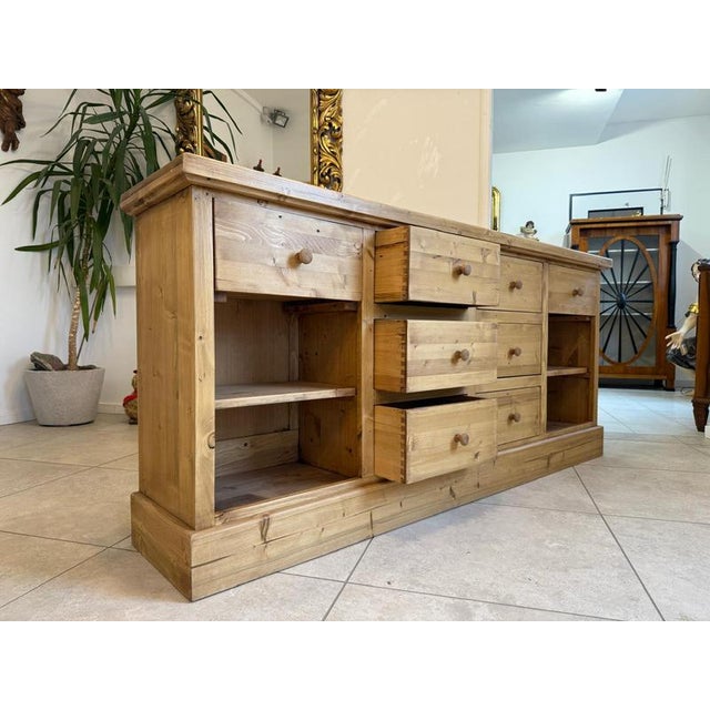 Antique Chest of 8 Drawers in Softwood For Sale - Image 13 of 14