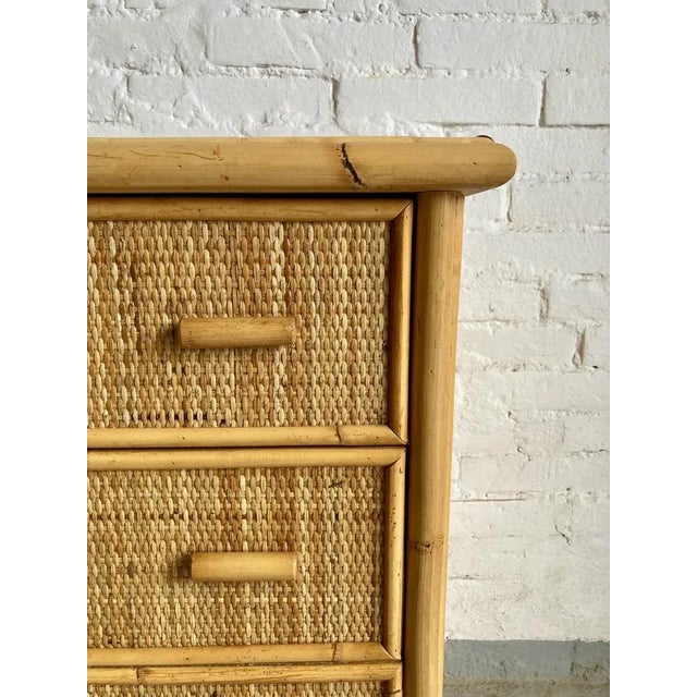 Italian Wicker and Rattan Chest of Drawers, 1970s For Sale - Image 12 of 14
