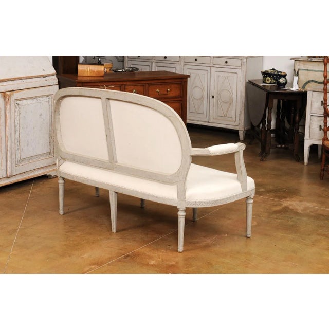 Swedish Neoclassical Period 1780s Painted Sofa with Carved Guilloche Frieze For Sale - Image 10 of 12