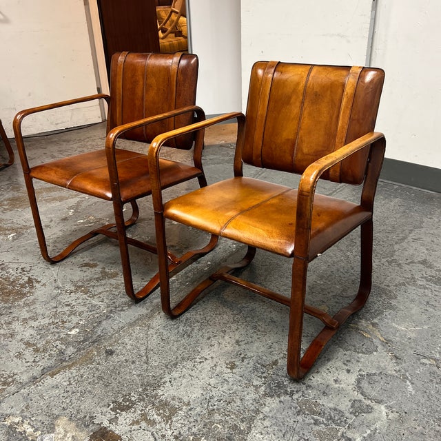 Restoration Hardware Buckle Leather Desk Chairs, a Pair Chairish