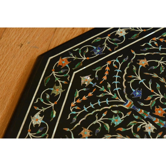 Italian 1980s Vintage Pietra Dura Octagonal Marble Table Top For Sale - Image 3 of 12