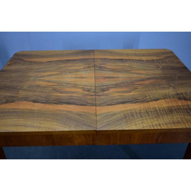 Extendable Dining Table in Walnut by Jindrich Halabala, Czechoslovakia, 1940s For Sale - Image 3 of 18