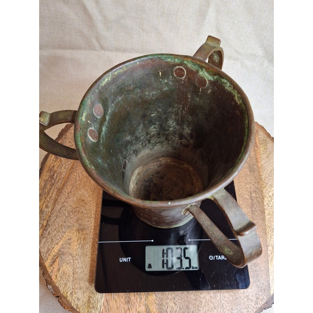 Antique Russian Imperial Copper Netilat Yadayim Cup 3 Handle Judaica Moscow Mark For Sale - Image 16 of 18