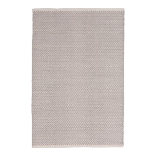 Dash & Albert by Annie Selke Herringbone Dove Grey Woven Cotton Rug, 7' 6" x 9' 6" For Sale
