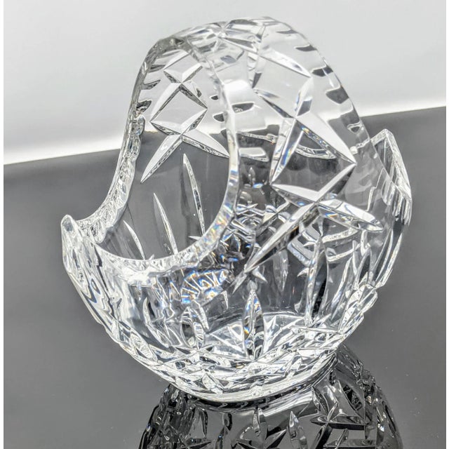 Vintage 1980s Lead Crystal Basket With Crystal Handle Chairish