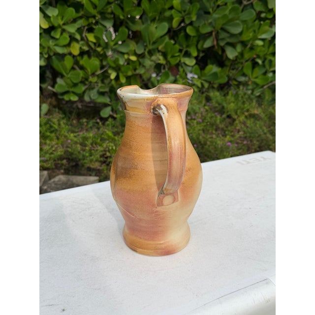 Vintage Handcrafted Studio Pottery Glazed Pitcher For Sale In Naples, FL - Image 6 of 11