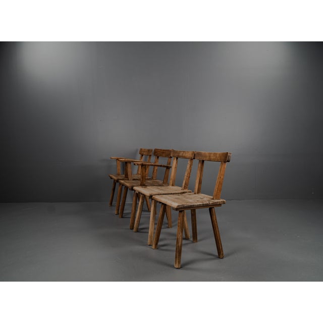 Brutalist 3KP Side Chairs in Oak, 1950s, Set of 4 For Sale - Image 10 of 18