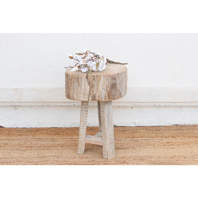 This rustic end table is unapologetically raw and incredibly robust. The Primitive Wood Stool is reconstructed from heavy...