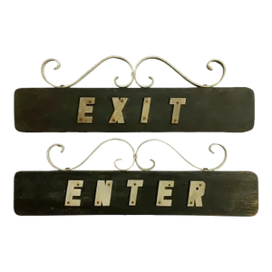 Mid-Century Exit and Enter Signs, Pair
