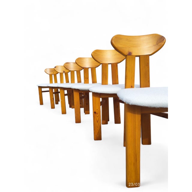 Tan Scandinavian Pine Dining Chairs, 1970s, Set of 6 For Sale - Image 8 of 10