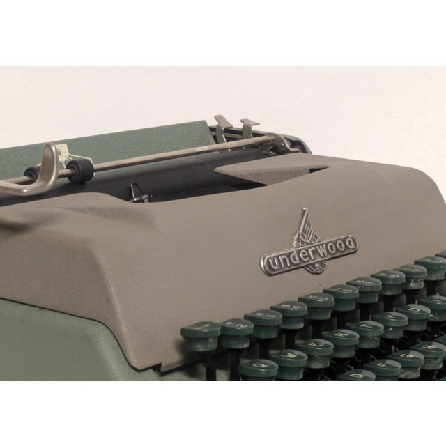 Mid-Century Jewell Underwood Typewriter in Green For Sale - Image 12 of 12