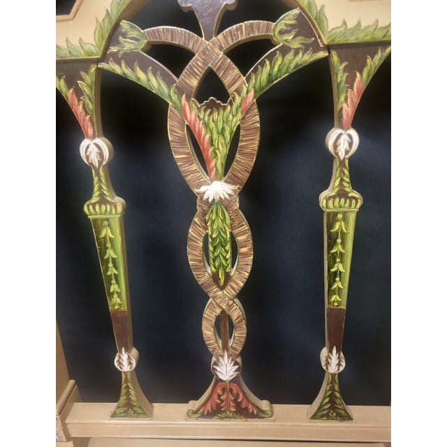 Hand-Painted Caned Armchairs – Pair For Sale - Image 9 of 17