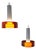 Mid 20th Century Mid-Century Opaline and Orange Glass Pendant Lights - a Pair For Sale