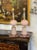 Pretty pair of Modern Murano glass lamps with various components and shades of pink. A nice tough to complete your decor!
