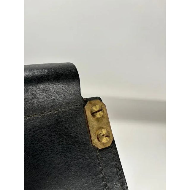 Leather and Brass Dimensionefuoco Firewood Sack by Afra & Tobia Scarpa, Italy, 1980s For Sale - Image 6 of 11