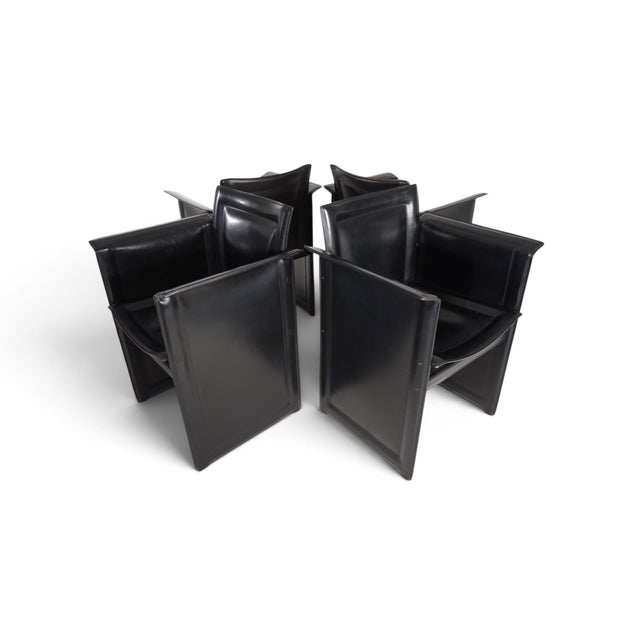 Solaria Leather Dining Chairs by Tito Agnoli for Arrben, 1970, Set of 4 For Sale - Image 6 of 18