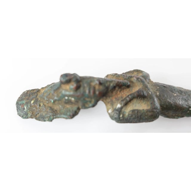 Late Period Small Egyptian Bronze Statuette of Osiris For Sale - Image 9 of 12