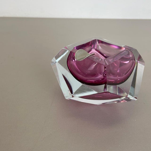 1970s Italian Pink Diamond Bowl Ashtray from Flavio Poli, 1970s For Sale - Image 5 of 18