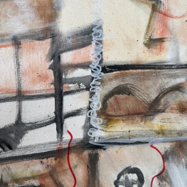 Unsigned Abstract Cityscape Acrylic Canvas Painting For Sale In New York - Image 6 of 8