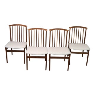 1960s Walnut Dining Chairs by Sylve Stenquist for Dux Sweden-Set of 4 For Sale