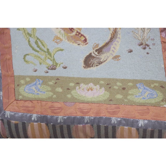 Traditional Needlepoint Coy Pillows/Pair For Sale - Image 3 of 9