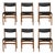 1960s Danish Modern Teak Black Dining Chairs - Set of 6 For Sale
