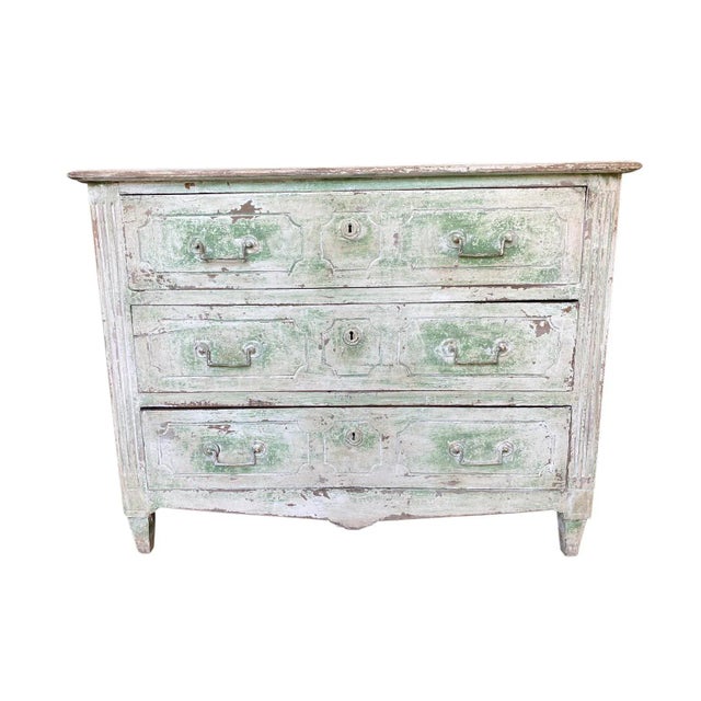 Green Commode - French 18th Century Louis Xvi Period Commode For Sale - Image 4 of 13