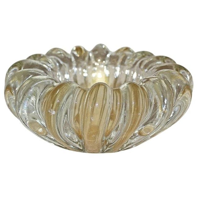 1970s Murano Venetian Gold Speckeled Bowl For Sale - Image 4 of 7