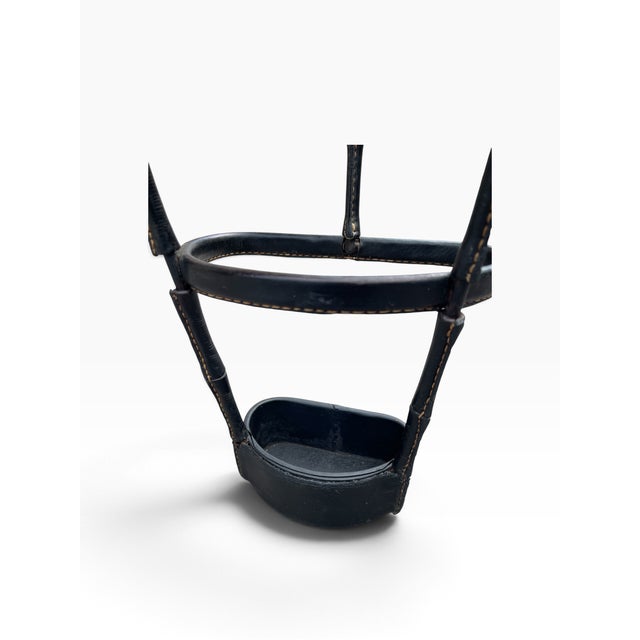 Vintage Stitched Leather Umbrella Stand by Jacques Adnet, 1950s For Sale - Image 11 of 12