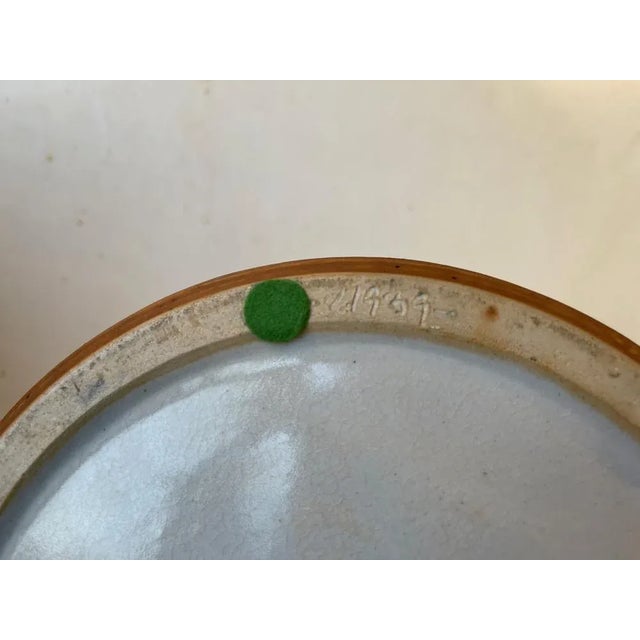 Blue Vintage Stoneware Bowl with Abstract Blue Decor by Jørgen Mogensen for Royal Copenhagen, 1960s For Sale - Image 8 of 12