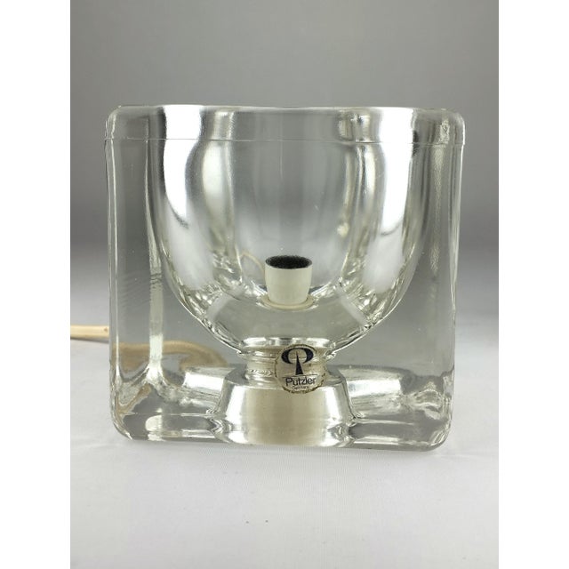 Cube-Shaped Glass Table Lamps by Peill & Putzler, 1970s, Set of 2 For Sale - Image 6 of 12